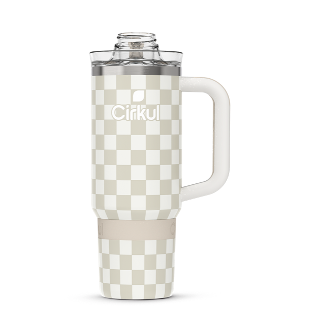 Limited Edition: 30oz. Taupe Tartan Travel StrawSip™ Tumbler | Clean Series